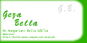 geza bella business card